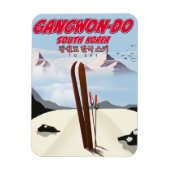 Magnet Flexible Affiche de ski Gangwon do Corée (Vertical)