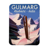Magnet Flexible Affiche de ski Gulmarg Kashmiri Inde (Vertical)