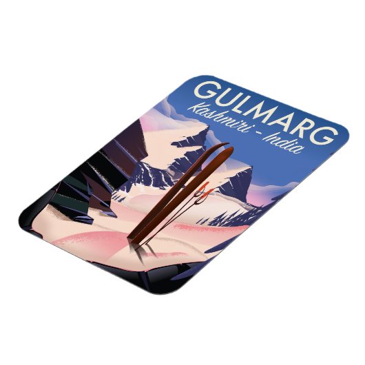 Magnet Flexible Affiche de ski Gulmarg Kashmiri Inde (Côté Gauche)