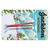 Magnet Flexible Affiche de ski Jackson Wyoming (Horizontal)
