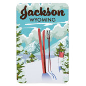 Magnet Flexible Affiche de ski Jackson Wyoming (Vertical)