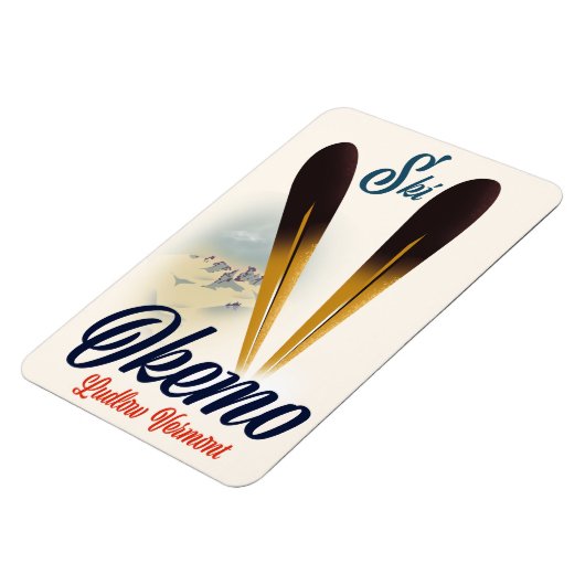 Magnet Flexible Affiche de ski Okemo Ludlow Vermont (Côté Gauche)