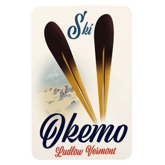Magnet Flexible Affiche de ski Okemo Ludlow Vermont (Vertical)