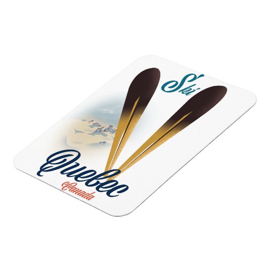 Magnet Flexible affiche de ski Québec Canada (Côté Gauche)