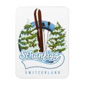Magnet Flexible Affiche de ski Schanfigg Suisse (Vertical)