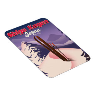 Magnet Flexible affiche de ski shiga kogen japon