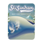 Magnet Flexible Affiche de ski Sundown Hartford Connecticut (Vertical)