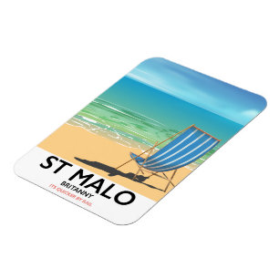 Magnet Flexible affiche de St Malo, Britanny Beach