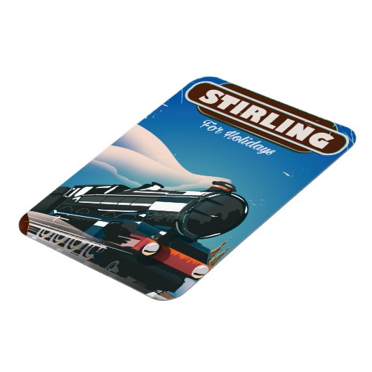 Magnet Flexible Affiche de train vintage Stirling Écosse. (Côté Gauche)