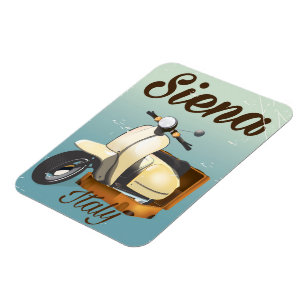Magnet Flexible Affiche de vacances à moto à Sienne Italie