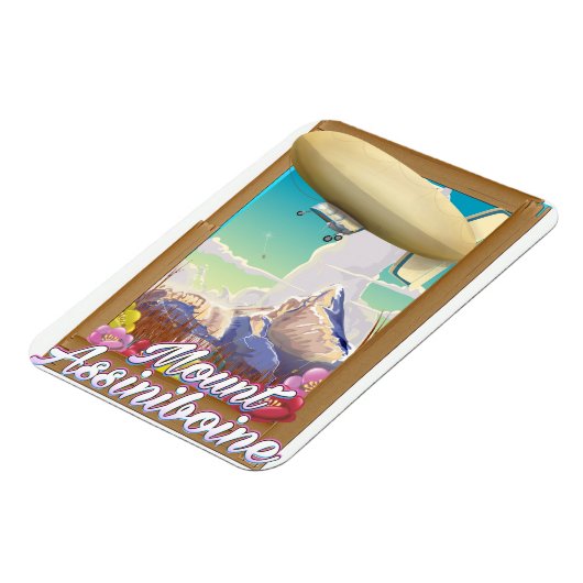 Magnet Flexible Affiche de vacances du dirigeable du mont Assinibo (Côté Gauche)