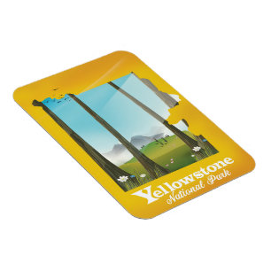 Magnet Flexible Affiche de vacances du parc national Yellowstone.