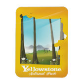 Magnet Flexible Affiche de vacances du parc national Yellowstone. (Vertical)