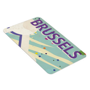 Magnet Flexible Affiche de vacances vintage Bruxelles