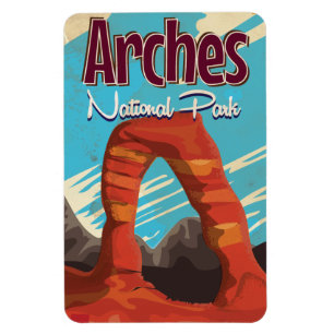 Magnet Flexible Affiche de vacances vintage du parc national des A