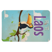 Magnet Flexible Affiche de vacances vintage Laos (Horizontal)