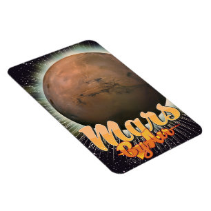Magnet Flexible Affiche de vol vintage Mars By Air