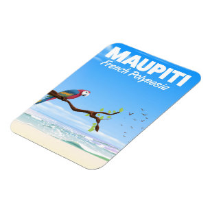 Magnet Flexible Affiche de voyage à Maupiti Polynésie française