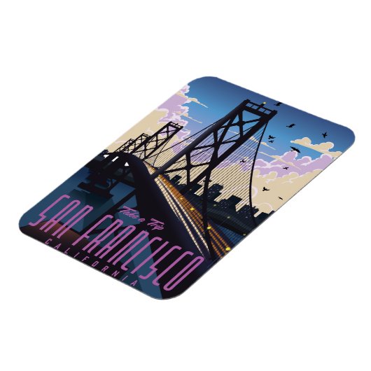 Magnet Flexible Affiche de voyage à San Francisco (Côté Gauche)