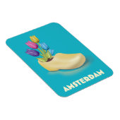 Magnet Flexible Affiche de voyage Amsterdam Cloggs et Tulips. (Côté Droit)