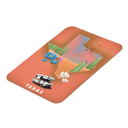Magnet Flexible Affiche de voyage au Texas (Côté Gauche)