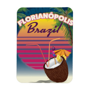 Magnet Flexible Affiche de voyage brésilienne de Florianópolis