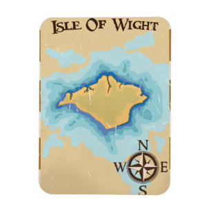 Magnet Flexible Affiche de voyage carte au trésor de l'île de Wigh