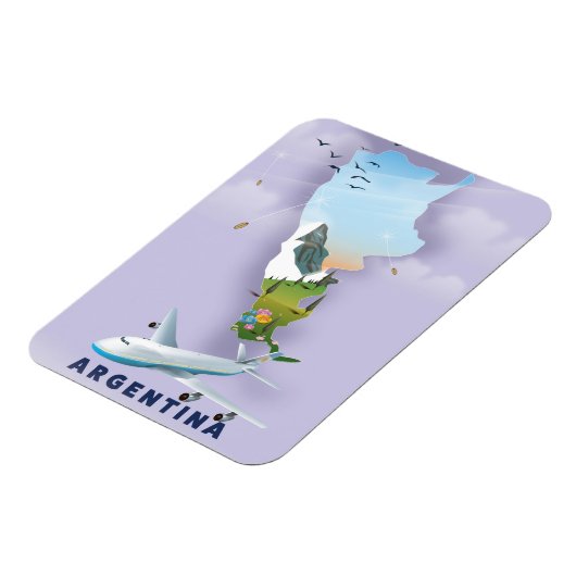 Magnet Flexible Affiche de voyage carte d'Argentine (Côté Gauche)