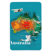 Magnet Flexible Affiche de voyage carte d'Australie (Vertical)
