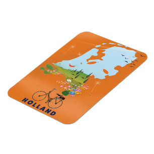 Magnet Flexible Affiche de voyage carte Hollande