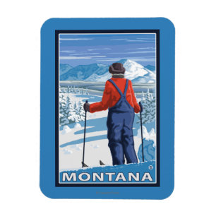 Magnet Flexible Affiche de voyage d'AdmiringMontanaVintage de