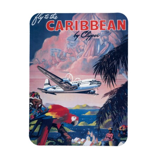 Magnet Flexible Affiche De Voyage D'Avion De Mer Survolant Les Car (Vertical)