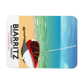 Magnet Flexible Affiche de voyage de Biarritz France Beach (Horizontal)
