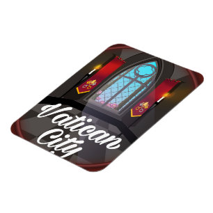 Magnet Flexible Affiche de voyage de dessin animé de la ville du V