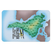 Magnet Flexible Affiche de voyage de Falster Island Danemark. (Horizontal)