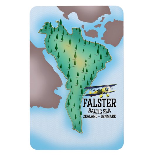 Magnet Flexible Affiche de voyage de Falster Island Danemark. (Vertical)