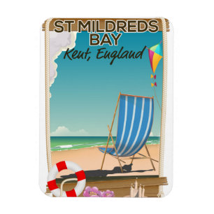 Magnet Flexible Affiche de voyage de la baie St Mildreds Kent Angl