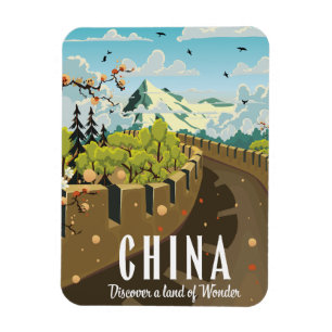 Magnet Flexible Affiche de voyage de la Grande Muraille de Chine