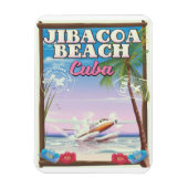 Magnet Flexible Affiche de voyage de la plage de Jibacoa Cuba (Vertical)