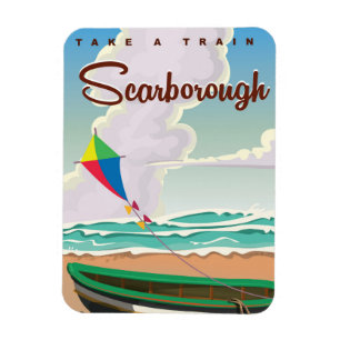 Magnet Flexible Affiche de voyage de la plage de Scarborough