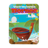 Magnet Flexible Affiche de voyage de l'île de Bornéo. (Vertical)