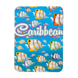 Magnet Flexible Affiche de voyage de poissons tropicaux des Caraïb