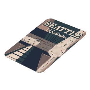 Magnet Flexible Affiche de voyage de Seattle, État de Washington