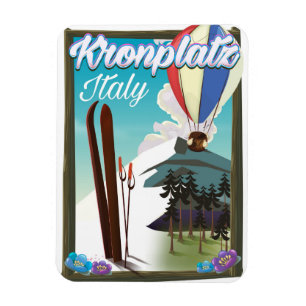 Magnet Flexible Affiche de voyage de ski de Kronplatz Italie