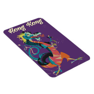 Magnet Flexible Affiche de voyage de style vintage Dragon de Hong