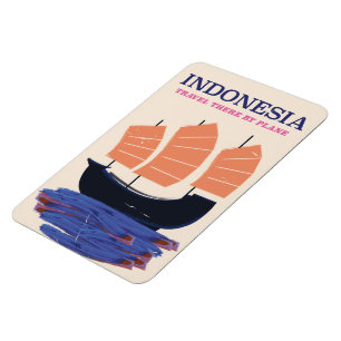 Magnet Flexible Affiche de voyage de style vintage Indonésie