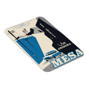 Magnet Flexible Affiche de voyage de style vintage Mesa Arizona