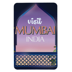 Magnet Flexible Affiche de voyage de style vintage Mumbai Inde