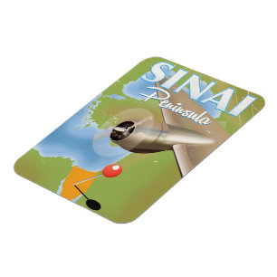 Magnet Flexible Affiche de voyage de vol de péninsule du Sinaï