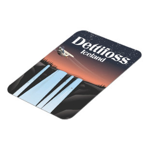 Magnet Flexible Affiche de voyage Dettifoss Islande.